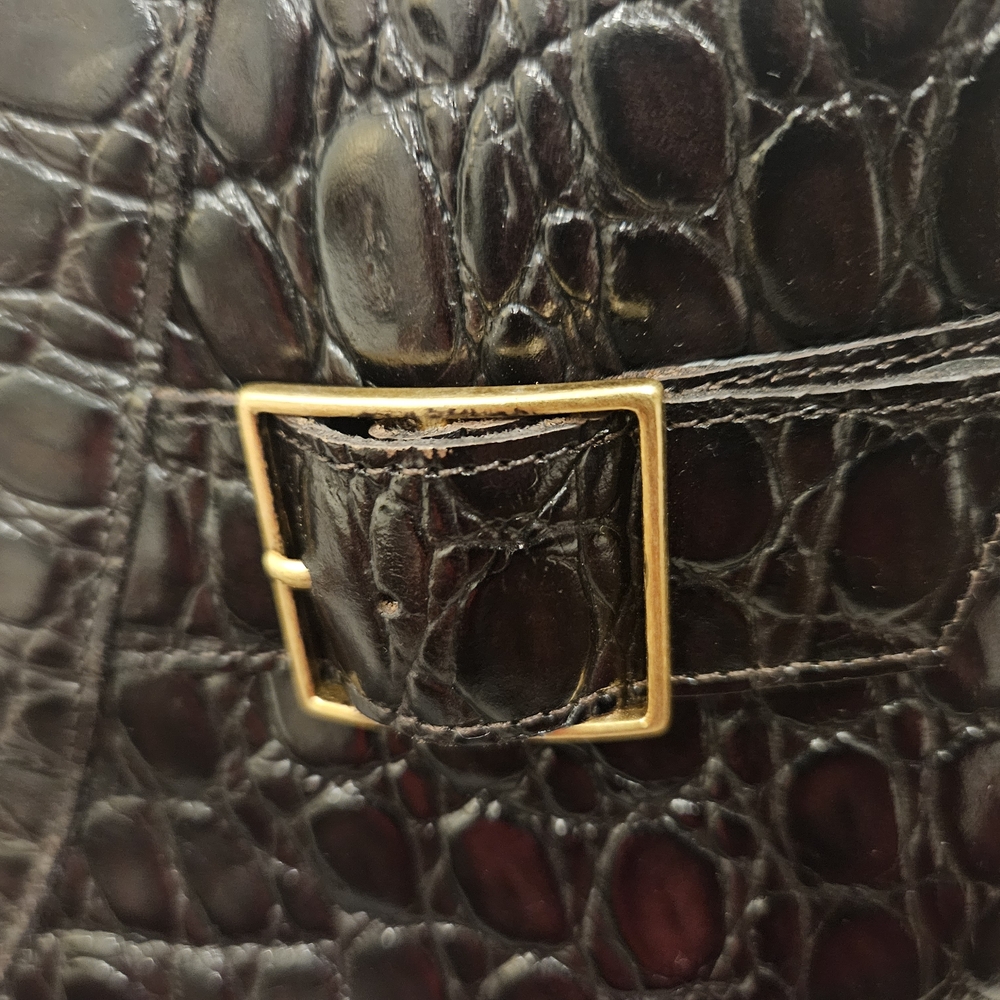 Talbots Dark Brown Crocodile-Patterned Heeled Boo… - image 4